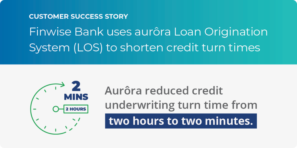 Aurora reduced credit underwriting turn time from 2 hours to 2 minutes.